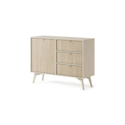 Arte Elegant Forest Sideboard Cabinet H800mm W1060mm D380mm In Beige & Oak Scandi - A Perfect Blend Of Functionality And Style