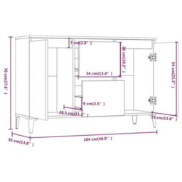 Vidaxl Sideboard Smoked Oak 102X35X70 Cm Engineered Wood - thumbnail 8
