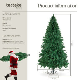 Tectake Christmas Tree Dasher - Artificial Christmas Tree In Green With Lifelike Look - 230 Cm - Green - thumbnail 6