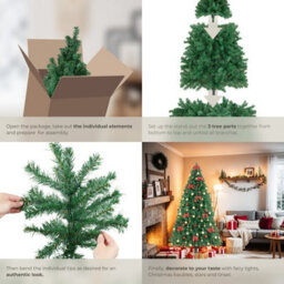 Tectake Christmas Tree Dasher - Artificial Christmas Tree In Green With Lifelike Look - 230 Cm - Green - thumbnail 4