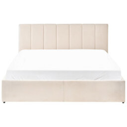 Beliani Ottoman Bed Velvet Dreux 160 X 200 Cm (Eu King Size) Light Beige - thumbnail 7