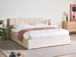 Beliani Ottoman Bed Velvet Dreux 160 X 200 Cm (Eu King Size) Light Beige - thumbnail 2