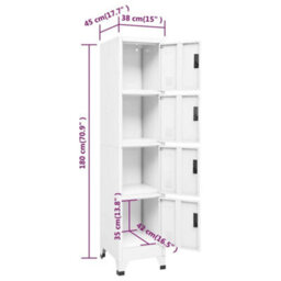 Walplus Locker Cabinet White 38X45X180 Cm Steel - thumbnail 8