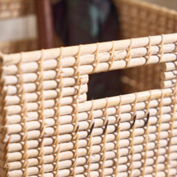Dibor Traditional Square Whitewash Rattan Umbrella Stand Basket - thumbnail 5