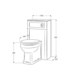 Homestylestore Light Grey 400mm Bathroom Vanity And Wc Unit With Square Back To Wall Toilet Pan And Chrome Pull Handle - thumbnail 3