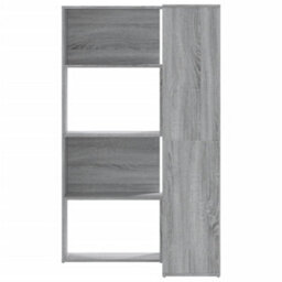Walplus 4 Tier Corner Bookcase Grey Sonoma Engineered Wood 85X85X140 Cm - thumbnail 4