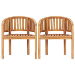 Berkfield 5 Piece Banana Garden Lounge Set Solid Teak Wood - thumbnail 5