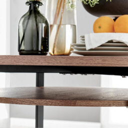 Furniturebox Uk Adley Brown Wood Storage Dining Table & 4 Mustard Calla Black Leg Chairs - thumbnail 5