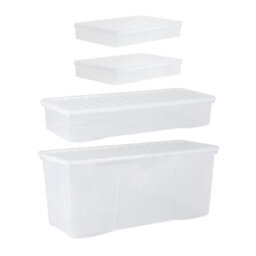 Wham Festive 4 Piece Tree, Decoration & 2 Bauble Storage Boxes Clear (1X 133L Crystal, 1X 55L Crystal, 2X Bauble Boxes) - thumbnail 3