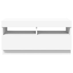 Berkfield Modern Tv Cabinet With Led Lights White 80X35X40 Cm - thumbnail 9
