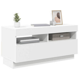 Berkfield Modern Tv Cabinet With Led Lights White 80X35X40 Cm - thumbnail 6