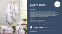 Rapport Home Dakota Stripe Hand Towel Pure Cotton Blue - thumbnail 4