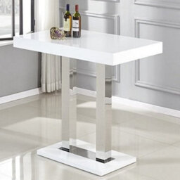 Furniture in Fashion Caprice White High Gloss Bar Table 4 Copez Teal White Stools - thumbnail 2