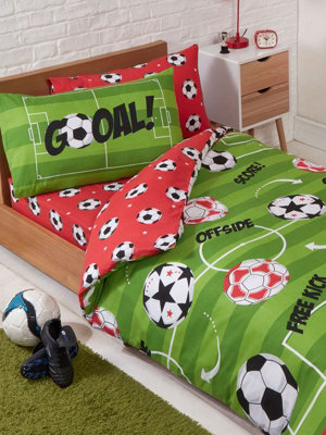 Football Red Junior Duvet Cover And Pillowcase Set - image 1