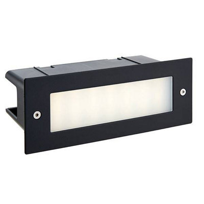 Luminosa Lighting Luminosa Seina Integrated Led Outdoor Recessed Wall Light Textured Black, Frosted Ip44 - image 1