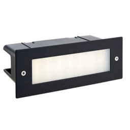 Luminosa Lighting Luminosa Seina Integrated Led Outdoor Recessed Wall Light Textured Black, Frosted Ip44 - thumbnail 1