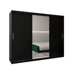Arte Tokyo 01 Contemporary Mirrored 3 Sliding Door Wardrobe 9 Shelves 2 Rails Black Matt (H)2000mm (W)2500mm (D)620mm - thumbnail 1