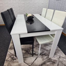 Kosy Koala Modern White And Black Dining Table Set With 6 Mix Chairs Dining Room Furniture - thumbnail 6