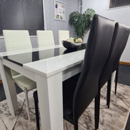 Kosy Koala Modern White And Black Dining Table Set With 6 Mix Chairs Dining Room Furniture - thumbnail 3
