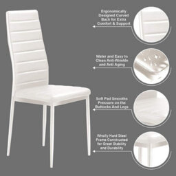 Kosy Koala Modern White And Black Dining Table Set With 6 Mix Chairs Dining Room Furniture - thumbnail 9