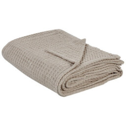 Beliani Bedspread Chagyl Cotton 220 X 240 Cm Taupe