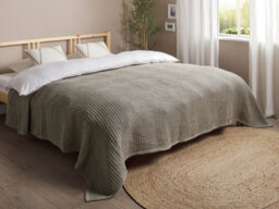 Beliani Bedspread Chagyl Cotton 220 X 240 Cm Taupe - thumbnail 2