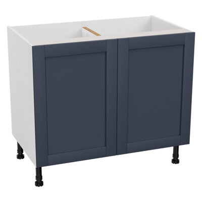 GoodHome Ashmead Matt Midnight Blue Base Kitchen Cabinet (W) 1000mm (H)720mm