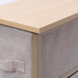 OHS Narrow 4 Drawer Storage Cabinet Bedside Table Clothes Home Organiser, Beige - thumbnail 8