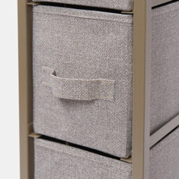 OHS Narrow 4 Drawer Storage Cabinet Bedside Table Clothes Home Organiser, Beige - thumbnail 9