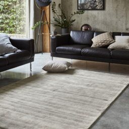 Grey Handmade , Luxurious , Modern , Plain Easy To Clean Viscose Rug For Living Room, Bedroom - 240Cm X 340Cm
