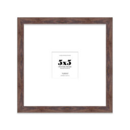"5X5"" Walnut Picture Frame - 5X5"" Square Frame With 2X2"" Mount For 5X5""/2X2"" Pictures Classic Style Room Decor, 1 Pack" - thumbnail 1