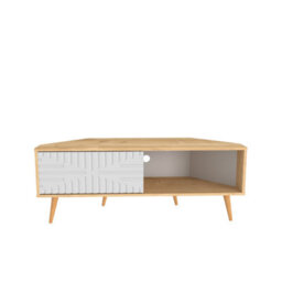 Decorotika Modern Mora Corner Tv Unit Sapphire Oak And White - thumbnail 6