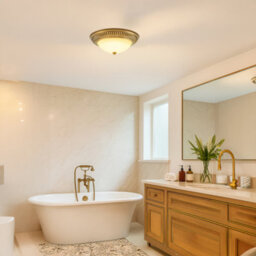 Happy Homewares Modern Led Ip44 Flush Ceiling Light In Antique Brass With Sensor - thumbnail 6