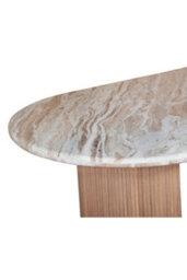 Upton Natural Marble Mango Wood Pedestal Dining Table 6 To 8 Seater - thumbnail 4