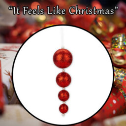 Christmas Bauble Decoration Hanging Tree Ornament X 4 31Cm Red - thumbnail 7