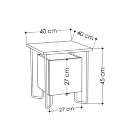 Decortie Acres Modern Bedside Table Nightstand 40Cm Bedroom Oak H 45Cm - thumbnail 3