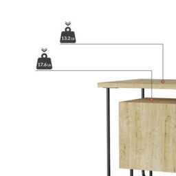 Decortie Acres Modern Bedside Table Nightstand 40Cm Bedroom Oak H 45Cm - thumbnail 4
