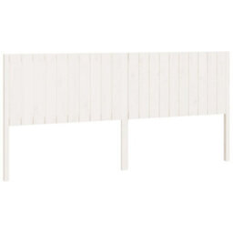 Berkfield Bed Headboard White 205.5X4X100 Cm Solid Wood Pine - thumbnail 2