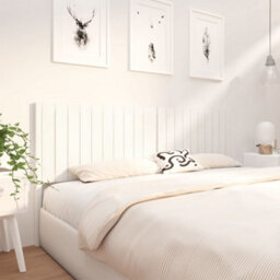 Berkfield Bed Headboard White 205.5X4X100 Cm Solid Wood Pine - thumbnail 4