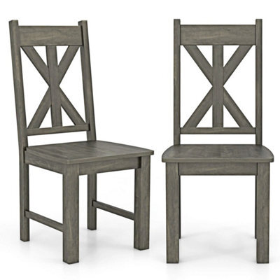 2 Pack Modern Side Chairs Wooden Dining Chairs W/ Rubber Wood Frame - image 1