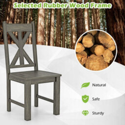 2 Pack Modern Side Chairs Wooden Dining Chairs W/ Rubber Wood Frame - thumbnail 6