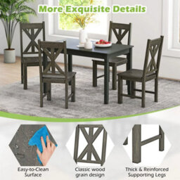 2 Pack Modern Side Chairs Wooden Dining Chairs W/ Rubber Wood Frame - thumbnail 4