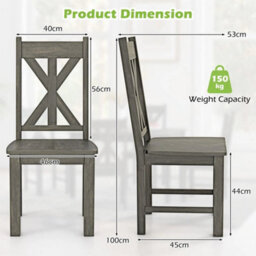 2 Pack Modern Side Chairs Wooden Dining Chairs W/ Rubber Wood Frame - thumbnail 2