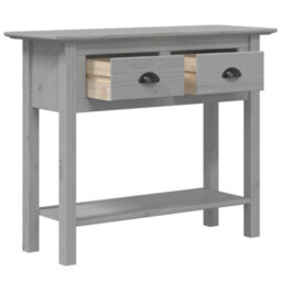 Berkfield Console Table Bodo Grey 90X34.5X73 Cm Solid Wood Pine - thumbnail 4