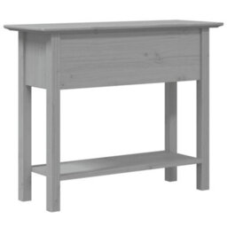 Berkfield Console Table Bodo Grey 90X34.5X73 Cm Solid Wood Pine - thumbnail 6