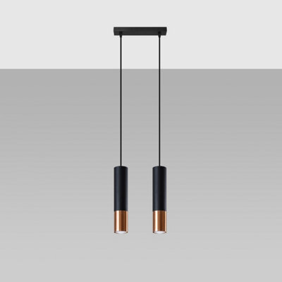Sollux Lighting Loopez Steel Black/copper 2 Light Classic Pendant Ceiling Light - image 1