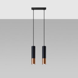 Sollux Lighting Loopez Steel Black/copper 2 Light Classic Pendant Ceiling Light - thumbnail 1