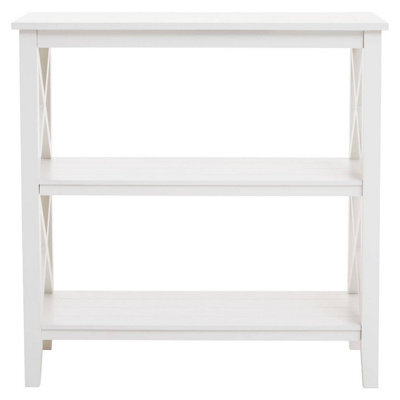 Orsina Three Shelf Ivory Book Case, Pine Wood Tall Book Shelf, Large Book Case For Home & Office - image 1