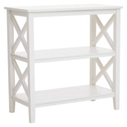Orsina Three Shelf Ivory Book Case, Pine Wood Tall Book Shelf, Large Book Case For Home & Office - thumbnail 2