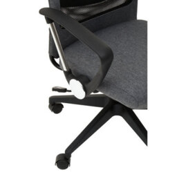 Orsina Comfortable Black Mesh And Grey Fabric Home Office Chair, Ergonomic Work From Home Chair, Movable Sleek Chair - thumbnail 9